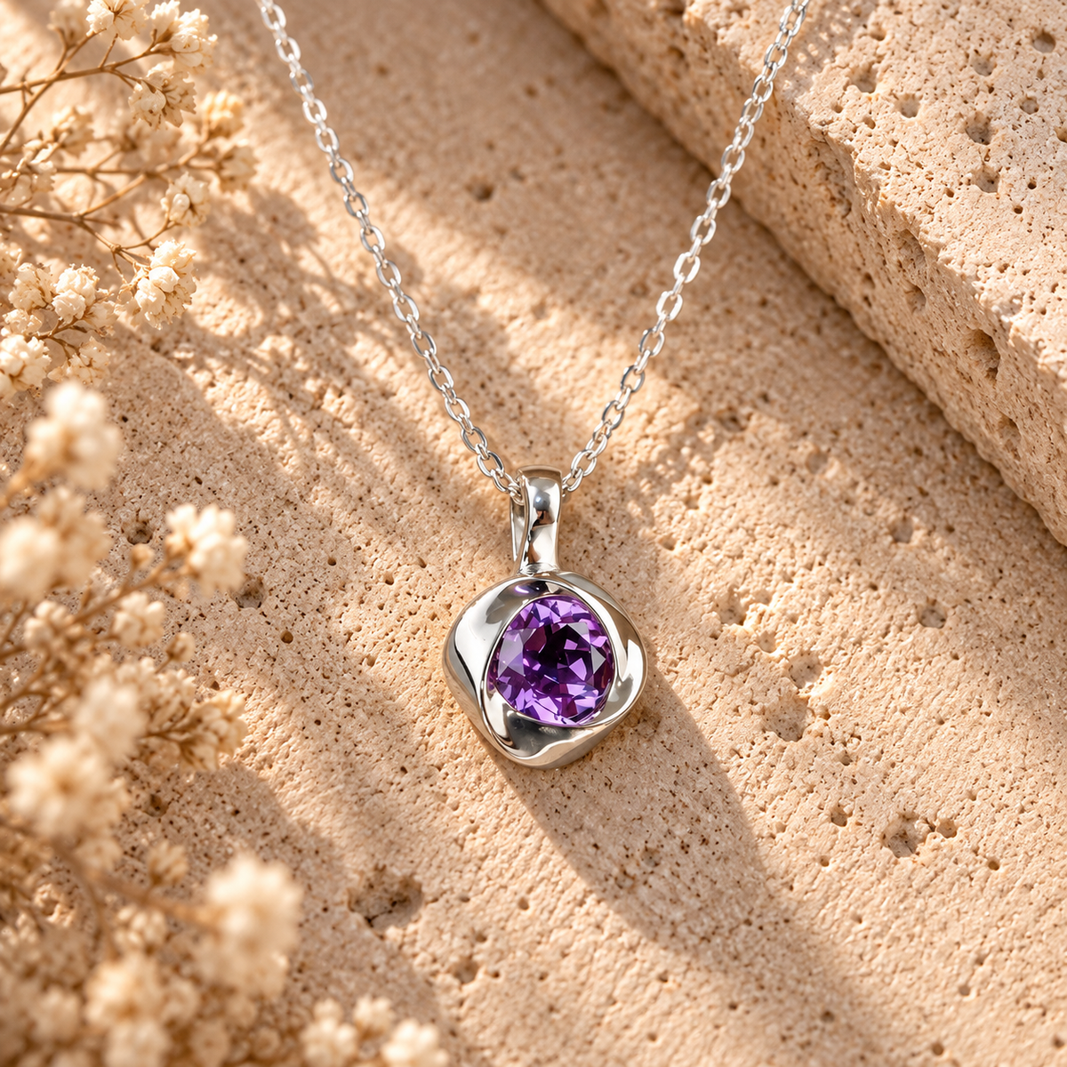 Amethyst Halskette Silber