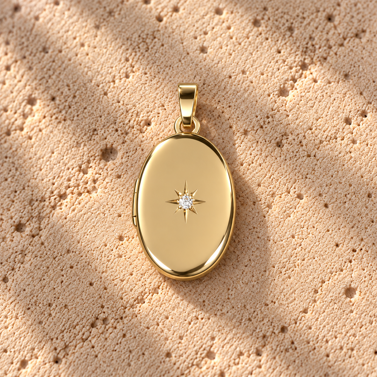 Zirkonia Medaillon Oval, 333 Gold