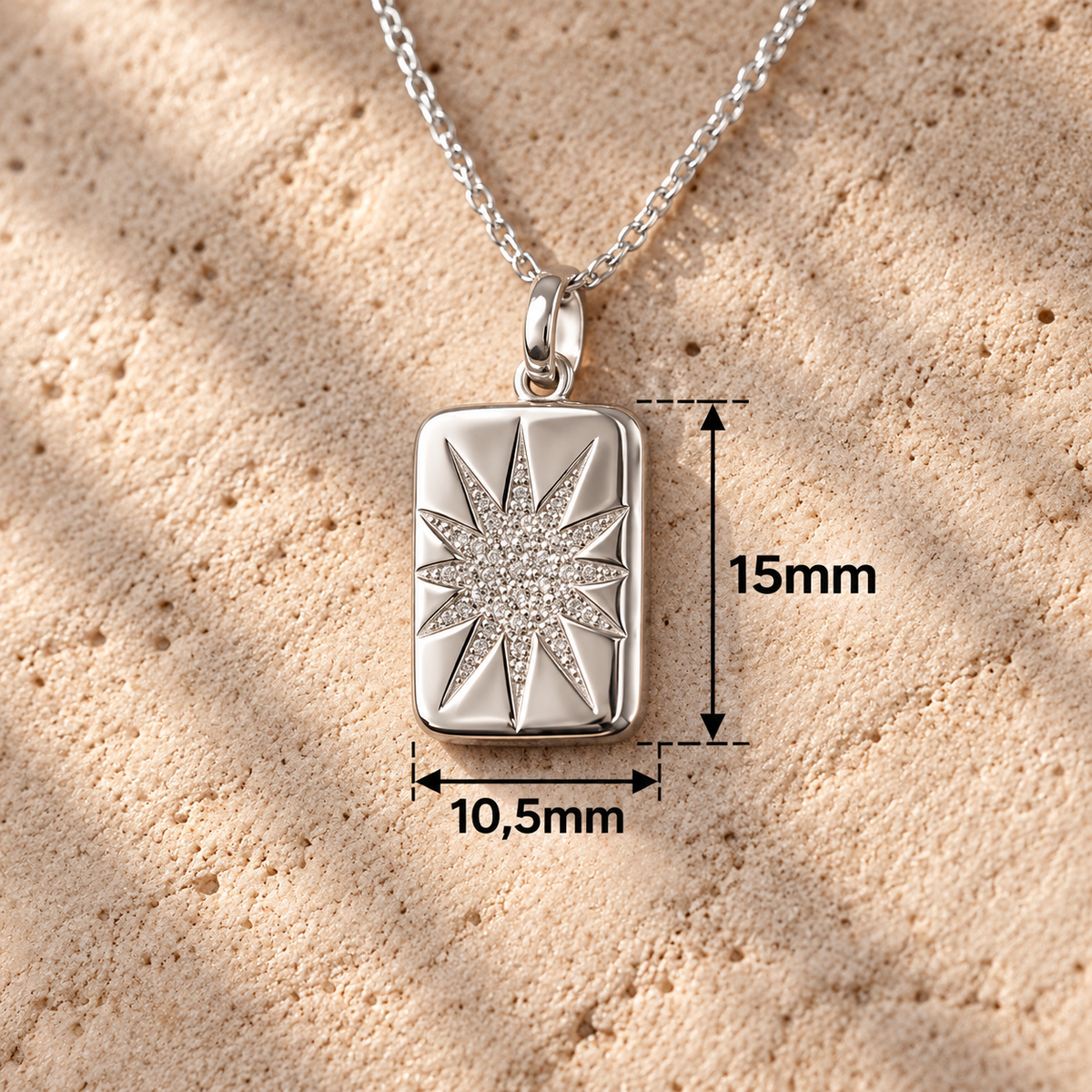 Stern Medaillon Silber mit Zirkonia