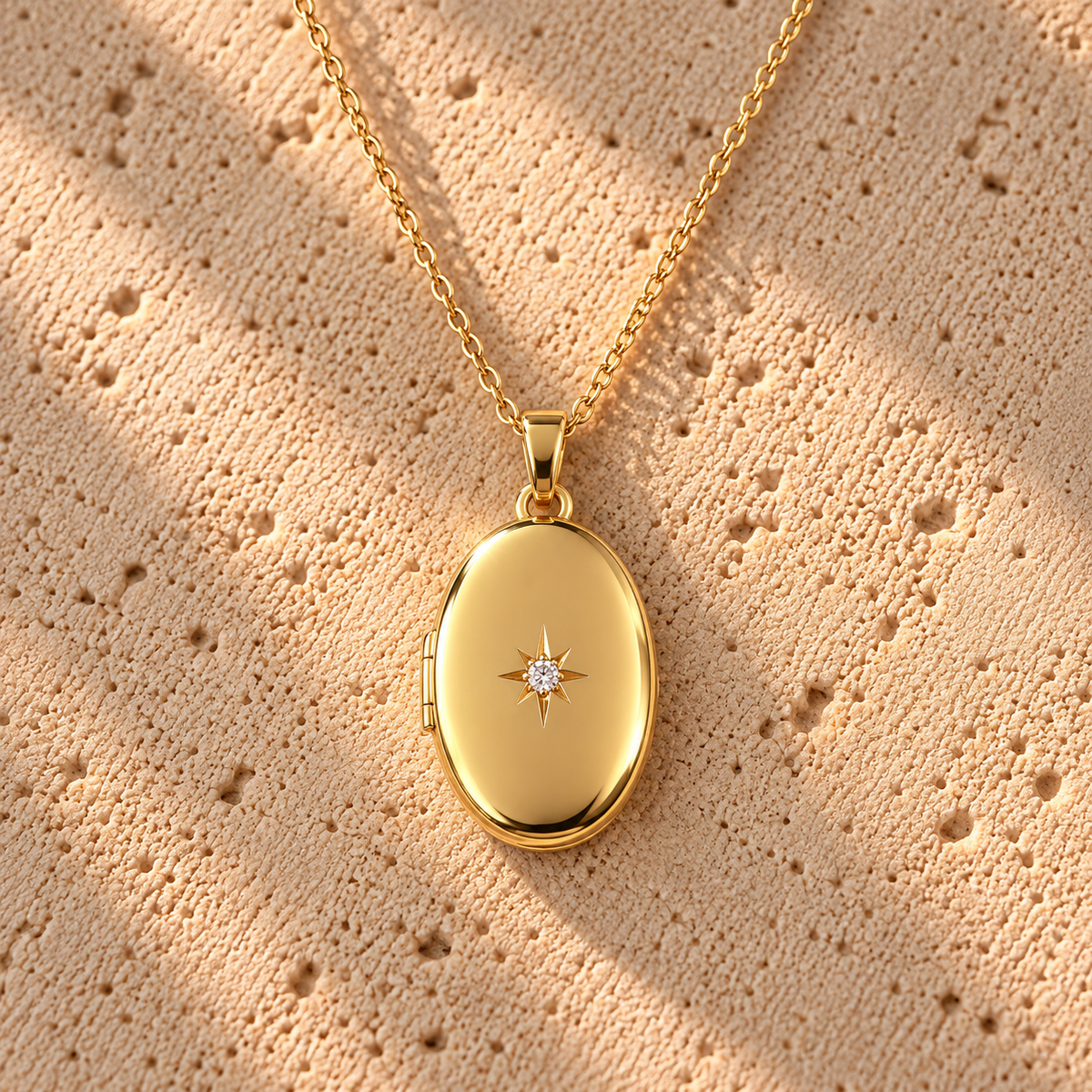 Zirkonia Medaillon Oval, 333 Gold