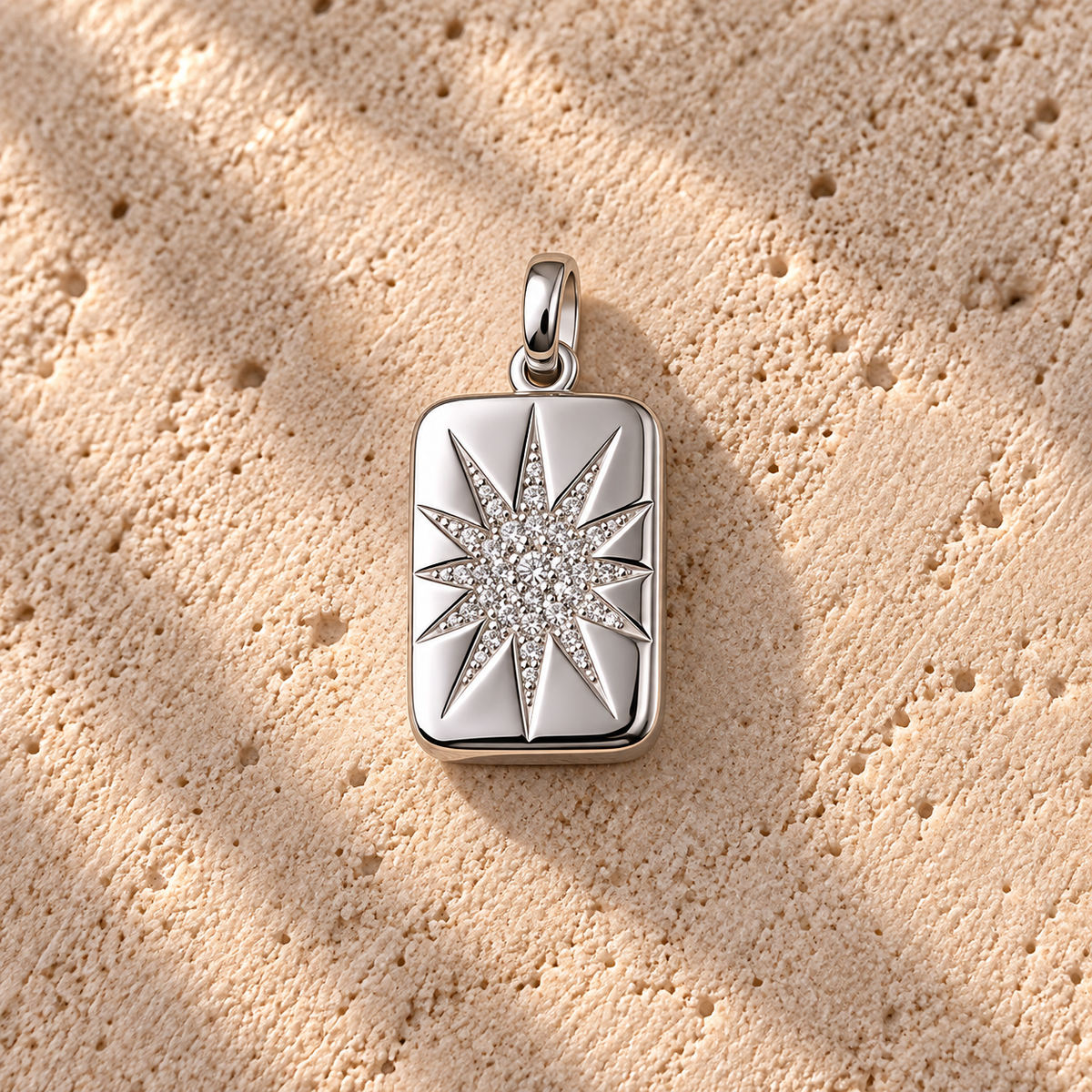 Stern Medaillon Silber mit Zirkonia