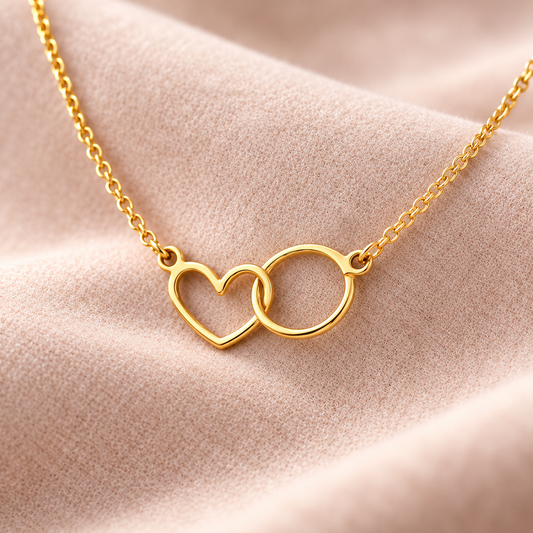 Herz-Kreis Collier vergoldet
