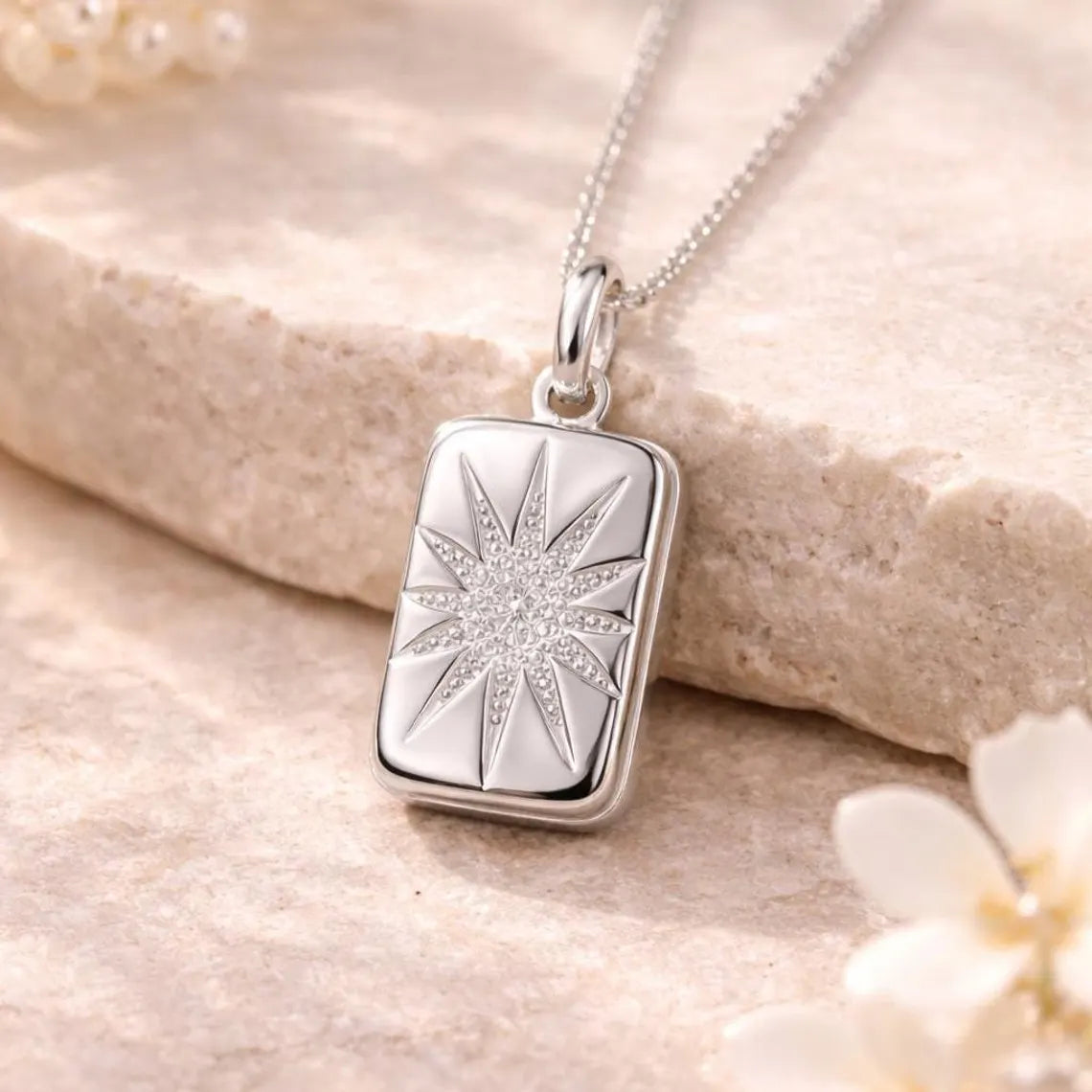 Stern Medaillon Silber mit Zirkonia